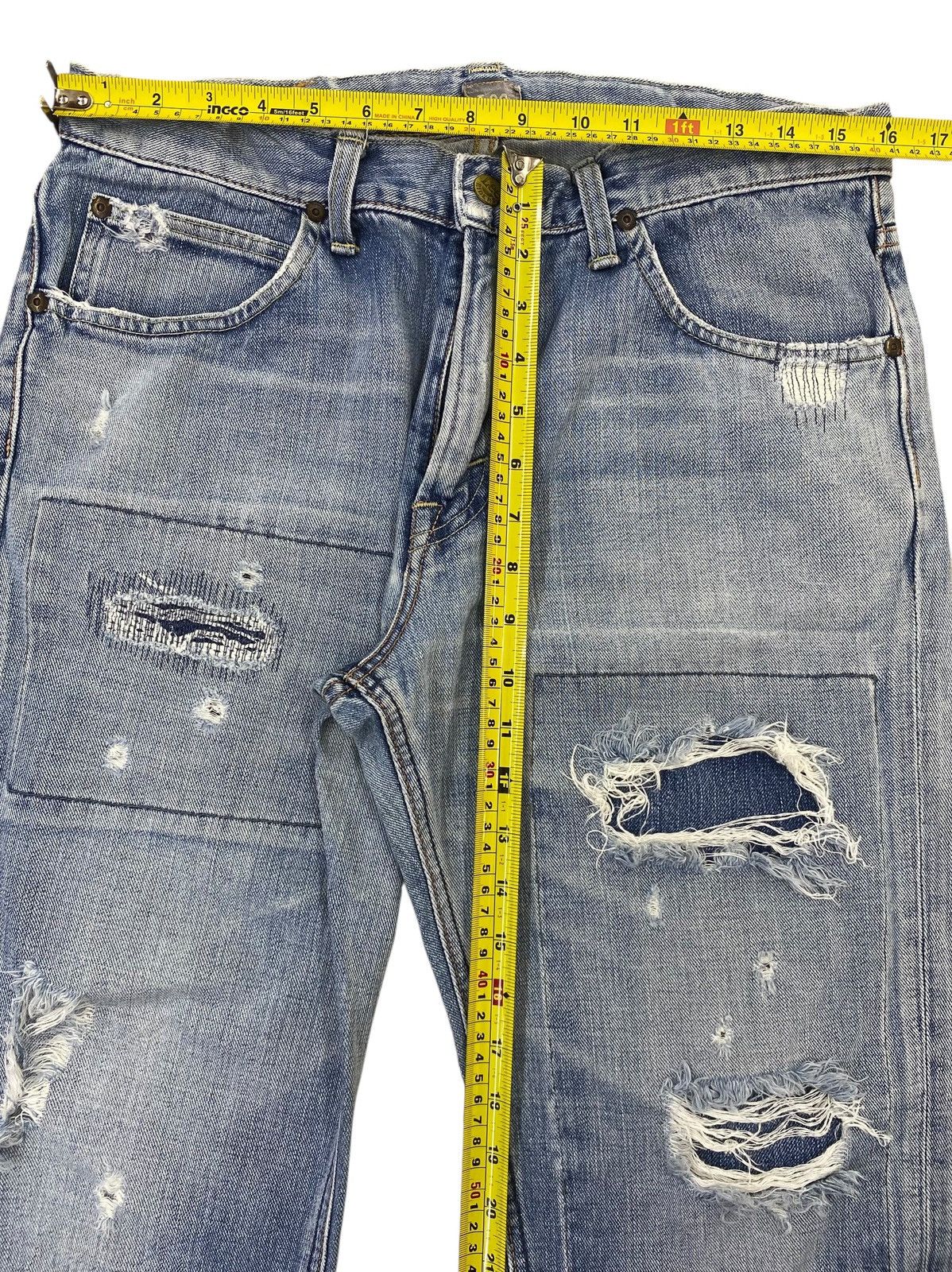 Lee Lee Riders blue denim jeans with a relaxed fix distressed Size US 32 / EU 48 - 6 Thumbnail