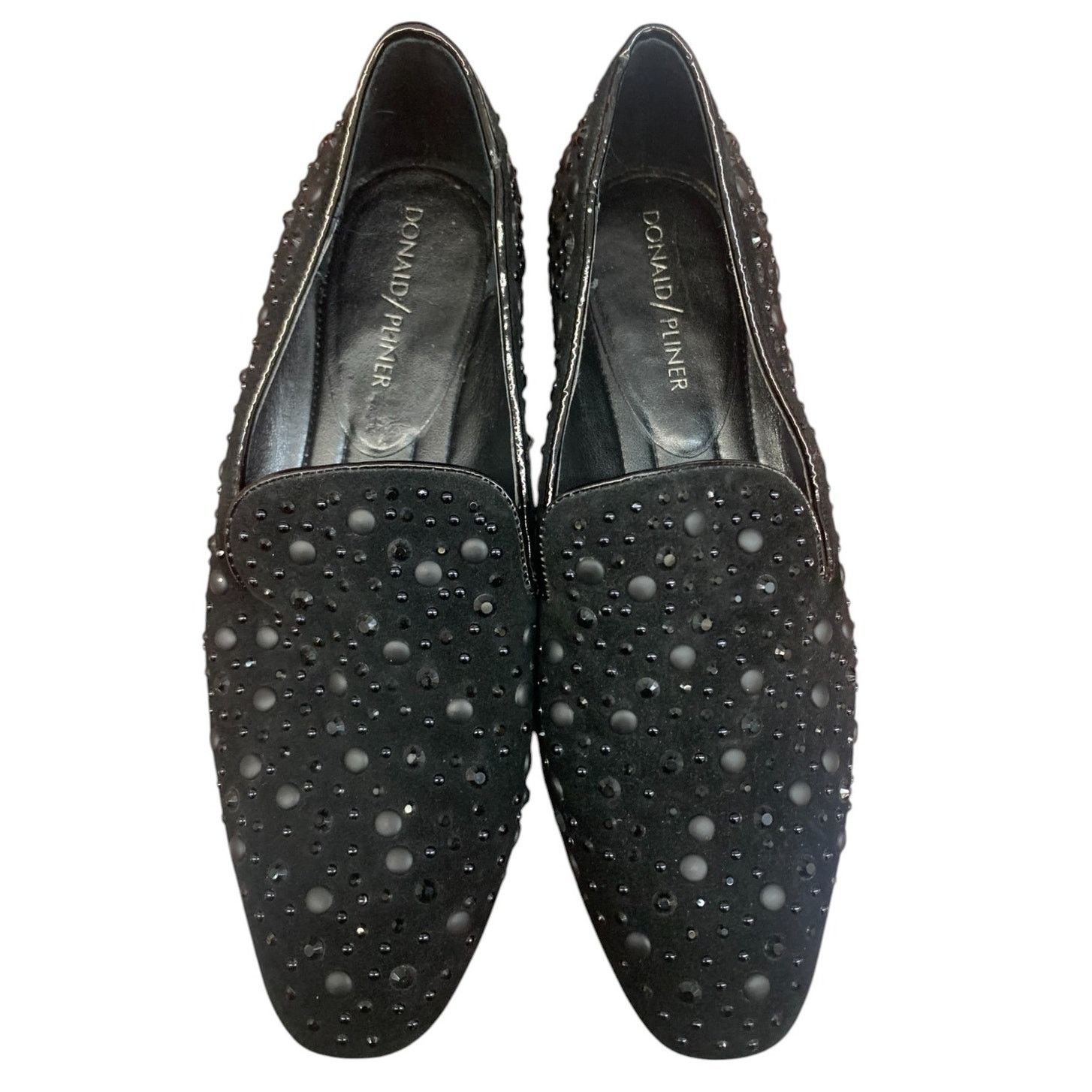 Donald Pliner DONALD J PLINER Black Studded Slip on Suede Shoes SZ 7M Size US 7 / IT 37 - 2 Thumbnail
