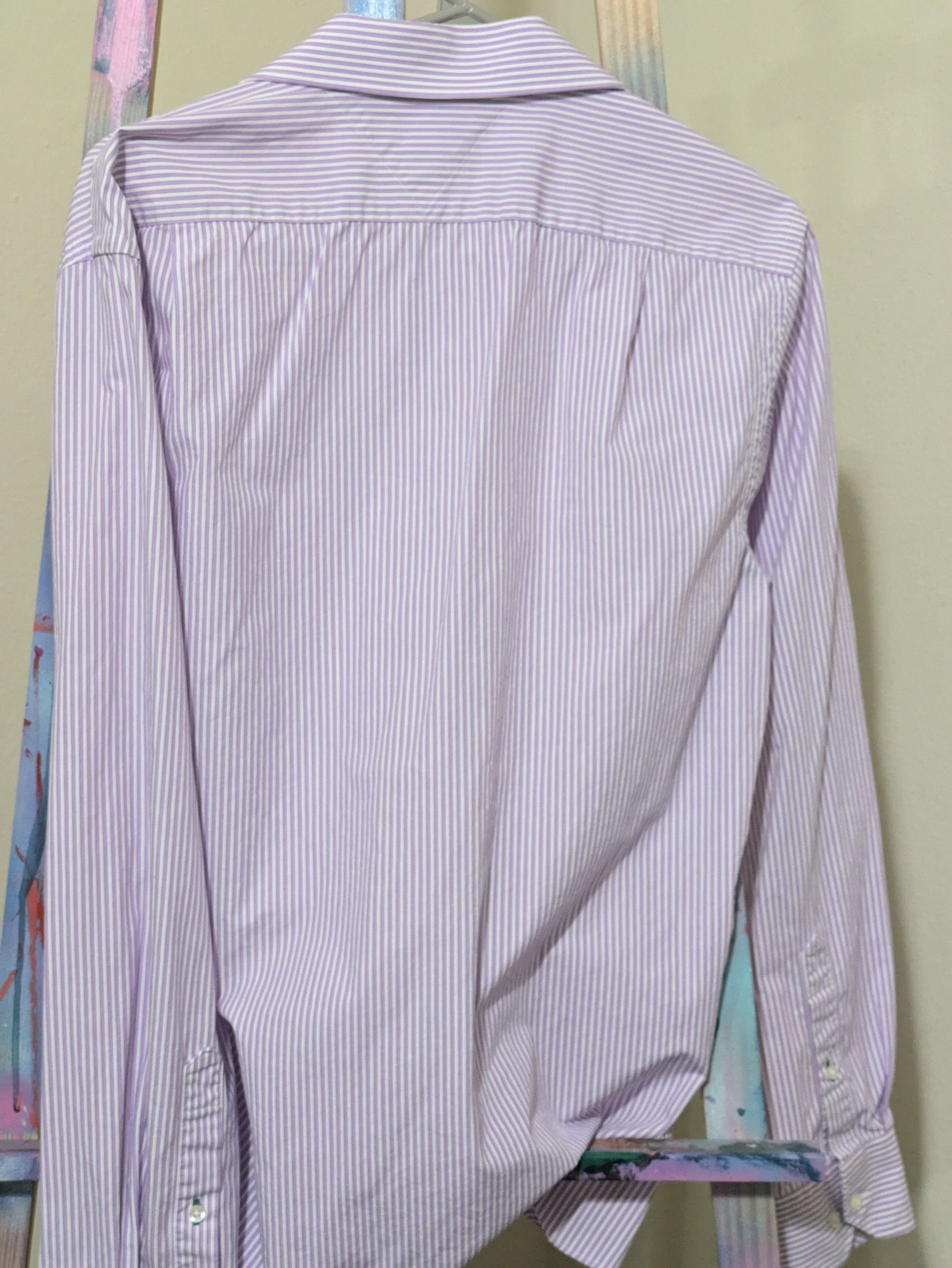 Tommy Hilfiger Tommy Hilfiger lavender stripe button up long sleeve shirt Size US XL / EU 56 / 4 - 3 Thumbnail