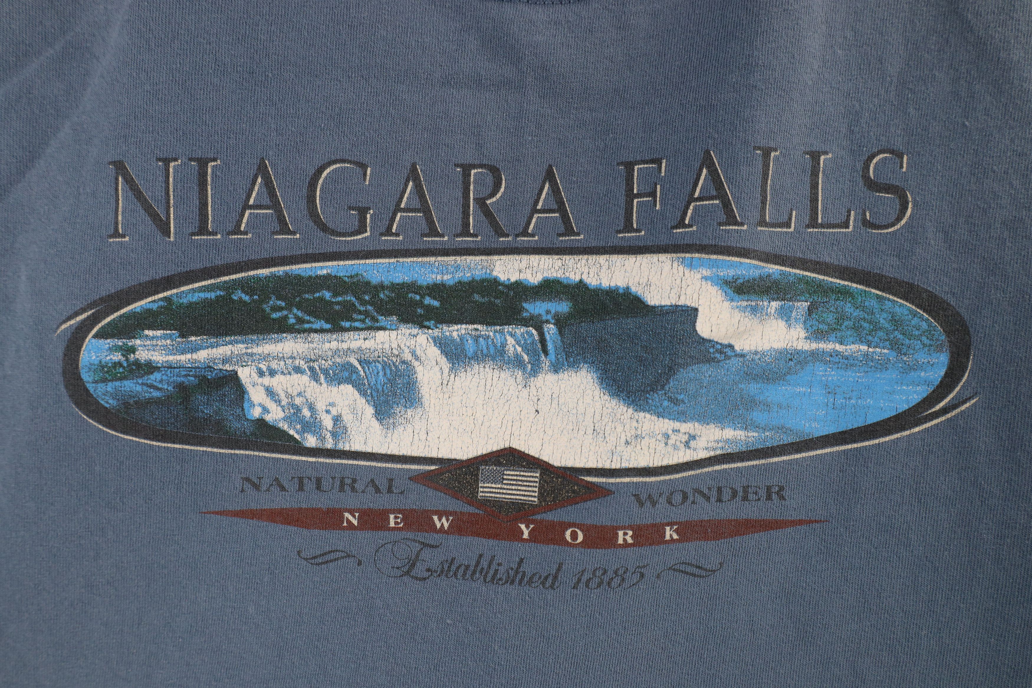 Vintage Vintage 90s Out Niagara Falls New York T-Shirt Blue Cotton Size US XL / EU 56 / 4 - 4 Thumbnail