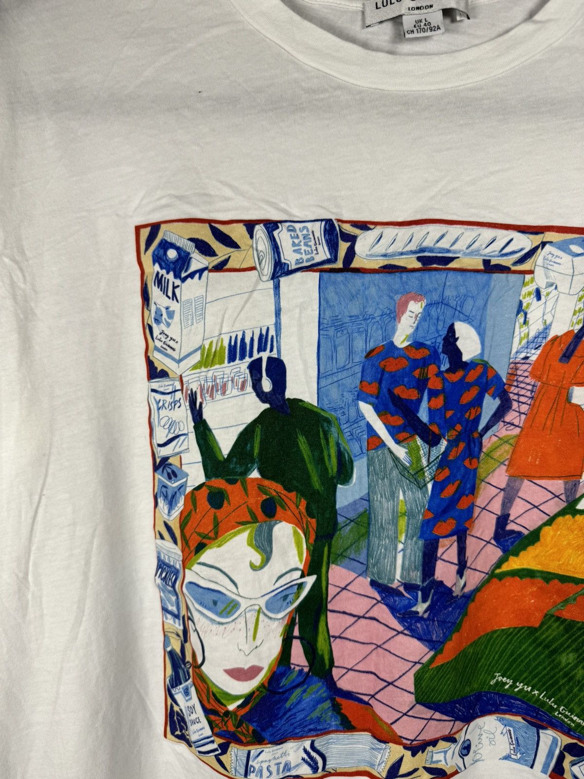 Designer × Japanese Brand × Vintage Lulu Guinness Cartoon Printed White T Shirt Oldmoney Size L / US 10 / IT 46 - 5 Thumbnail
