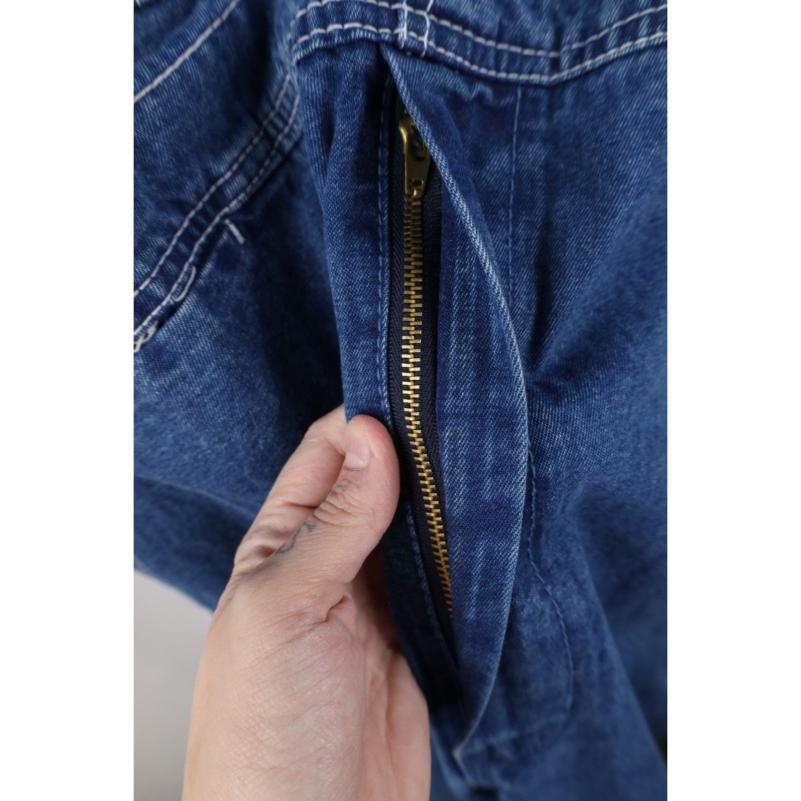 Vintage Vintage 90s Streetwear Distressed Wide Leg Denim Overalls Size US 44 / EU 60 - 10 Thumbnail