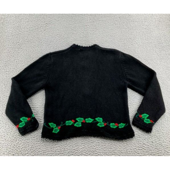 Designer Vintage Bechamel Sweater Womens Sz L Christmas Cardigan Blac Size L / US 10 / IT 46 - 9 Thumbnail
