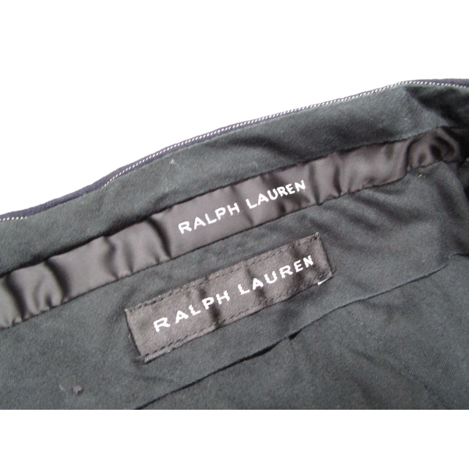 Ralph Lauren VINTAGE Ralph Lauren Black Label Pants Mens 37 Blue Pinstripe Wool Flat Front 35x30 Blue Geometric 90s City Mens Size US 37 - 3 Thumbnail