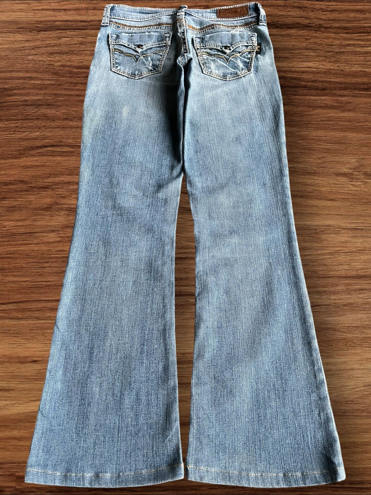 Hysteric Glamour Vintage Y2K Japanese Brand Blue Washed Low Rise Flare Jeans Size 26" / US 2 / IT 38 - 2 Thumbnail