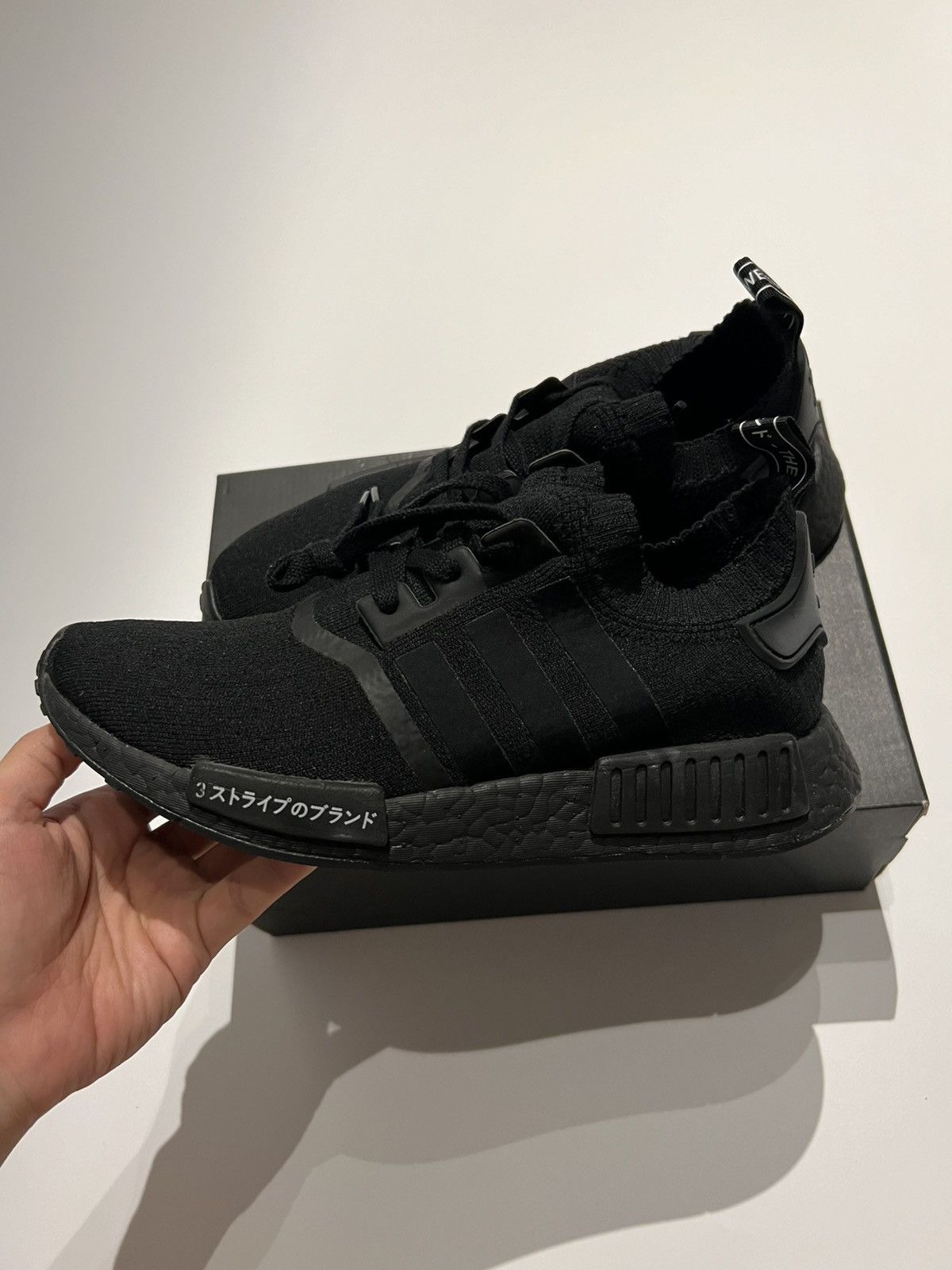 Adidas *EXCLUSIVE* Adidas NMD R1 PK Japan Triple Black Sneakers Size US 8.5 / EU 41-42 - 10 Thumbnail