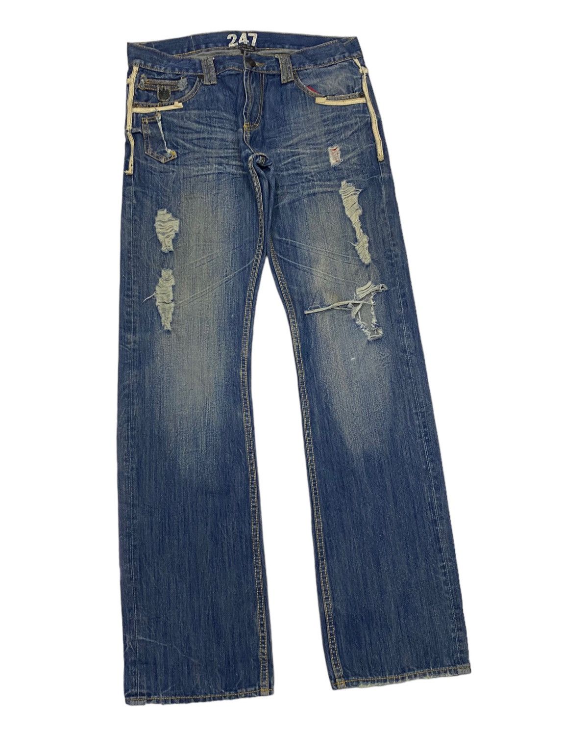 Hysteric Glamour FLARE JEANS SNUFF 247 DISTRESSED DENIM JEANS RARE Size US 34 / EU 50 - 5 Thumbnail