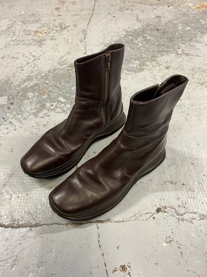 Prada 2000s Prada Dark Brown Leather Ankle Boots Size US 5.5 / EU 38 - 4 Thumbnail