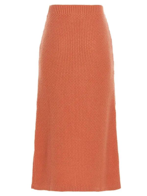 Chloe o1y0825 Midi Skirt in Salmon Pink Size 27" / US 4 / IT 40 - 2 Thumbnail
