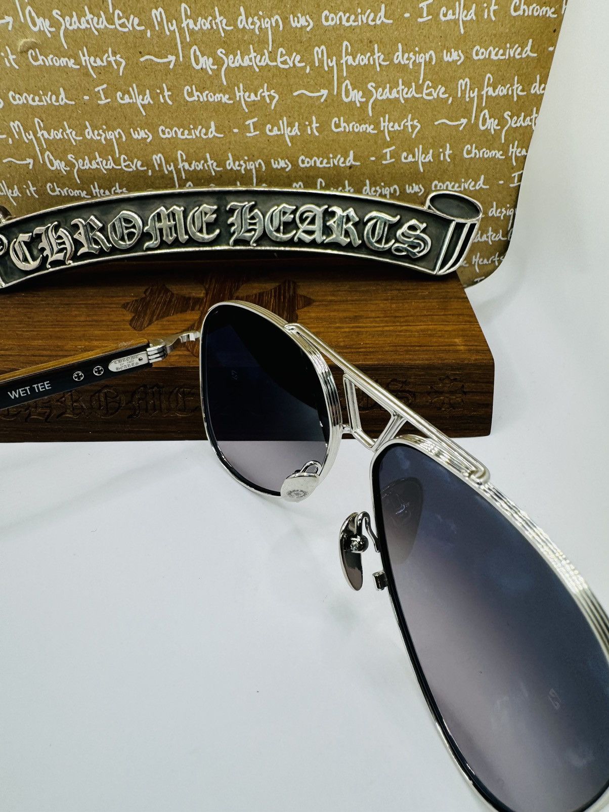 Chrome Hearts Chrome Hearts Wood Wet Tee Sunglasses Size ONE SIZE - 10 Thumbnail