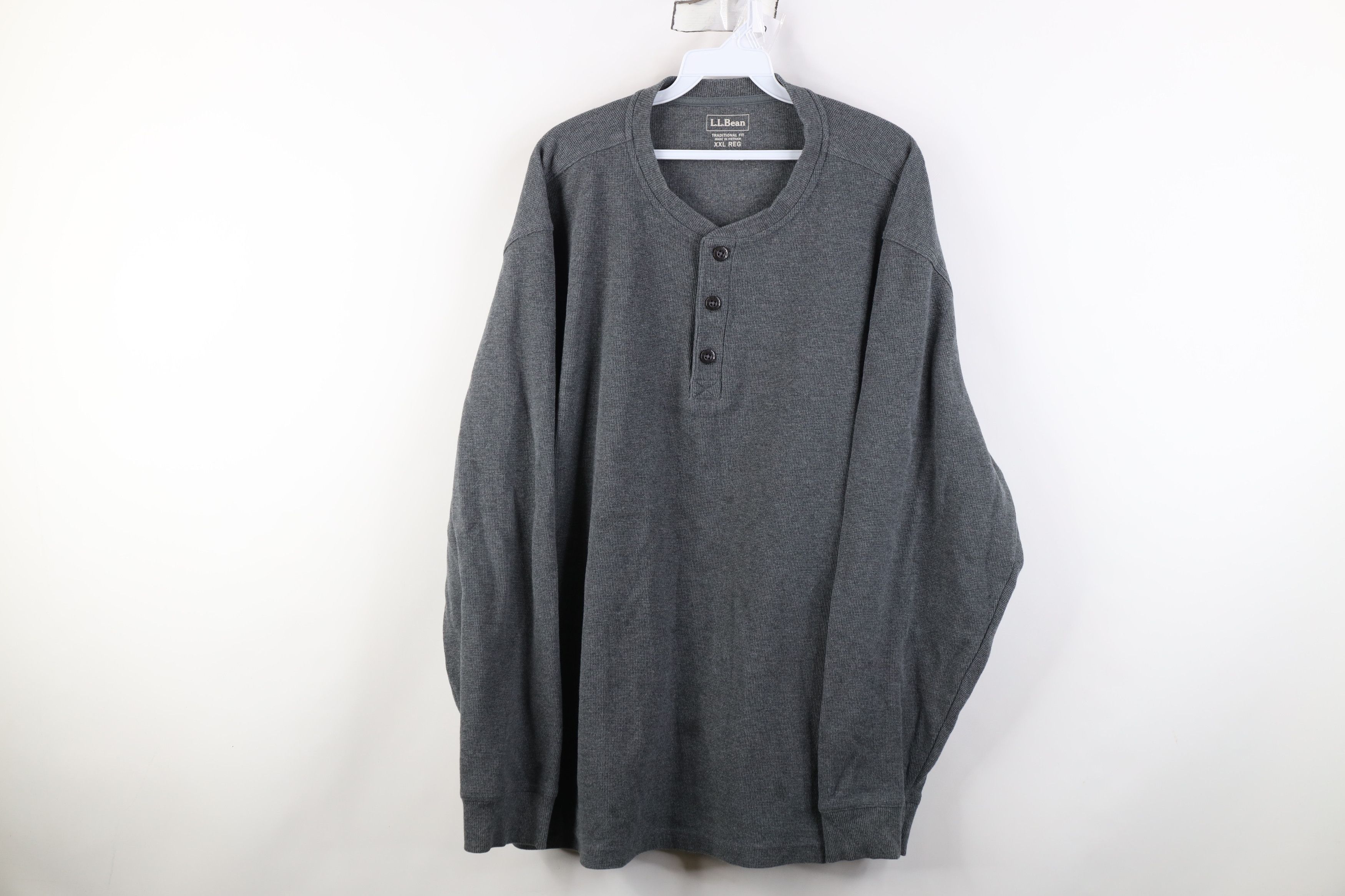 L.L. Bean Vintage LL Bean Waffle Knit Long Sleeve Henley T-Shirt Size US XXL / EU 58 / 5 - 1 Thumbnail