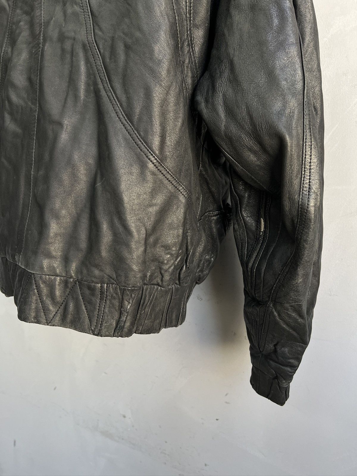 14th Addiction Black bomber avant garde leather cropped jacket y2k Size US M / EU 48-50 / 2 - 8 Thumbnail