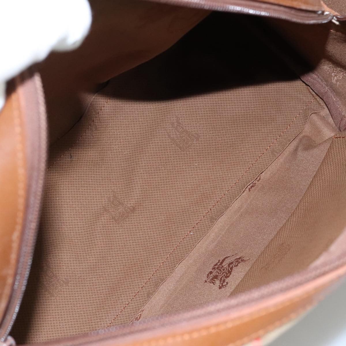 Burberry Nova Check Hand Bag Canvas Beige