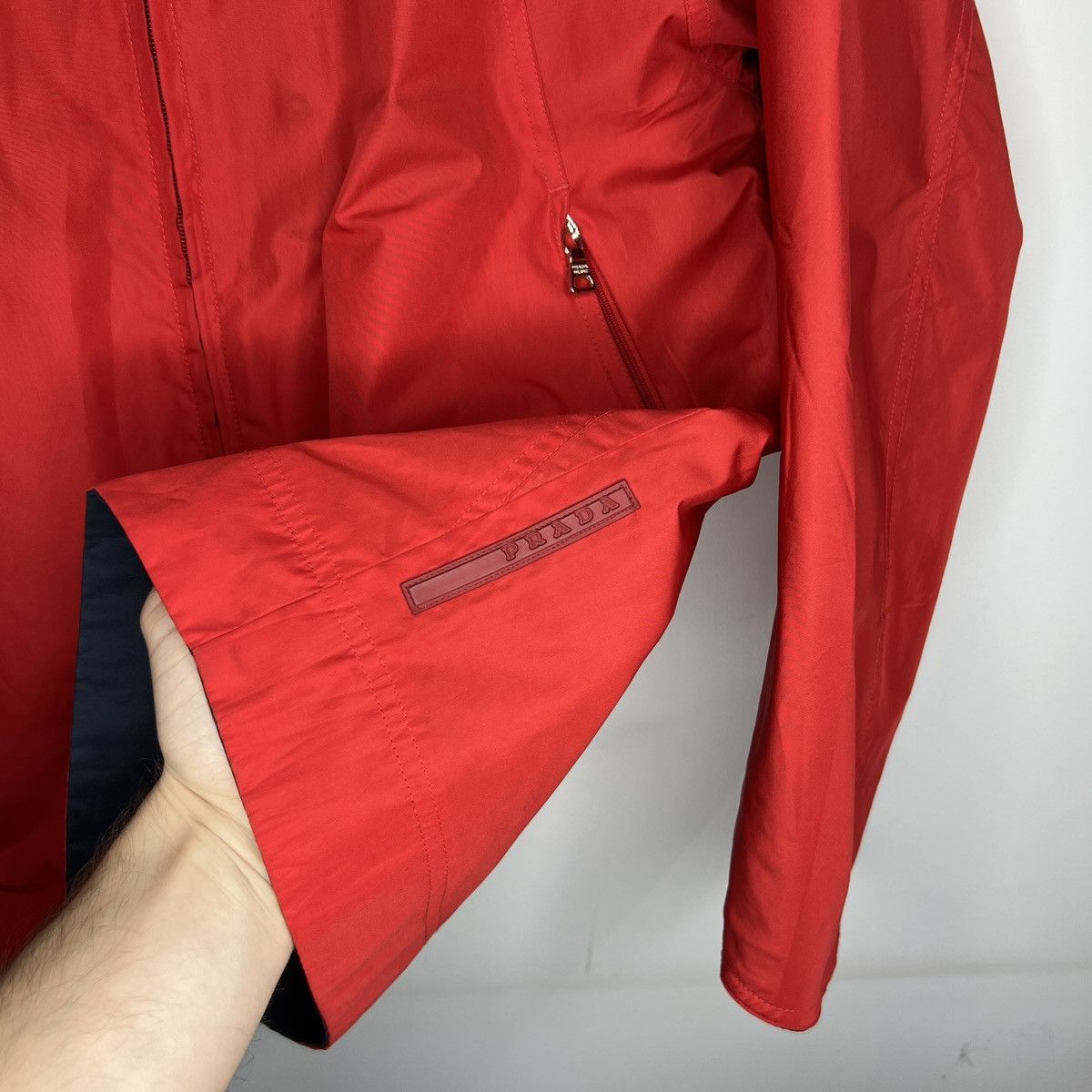 Designer × Prada Prada Reversible Two Sides Jacket Navy Red Nylon Windbreaker Size US M / EU 48-50 / 2 - 2 Thumbnail