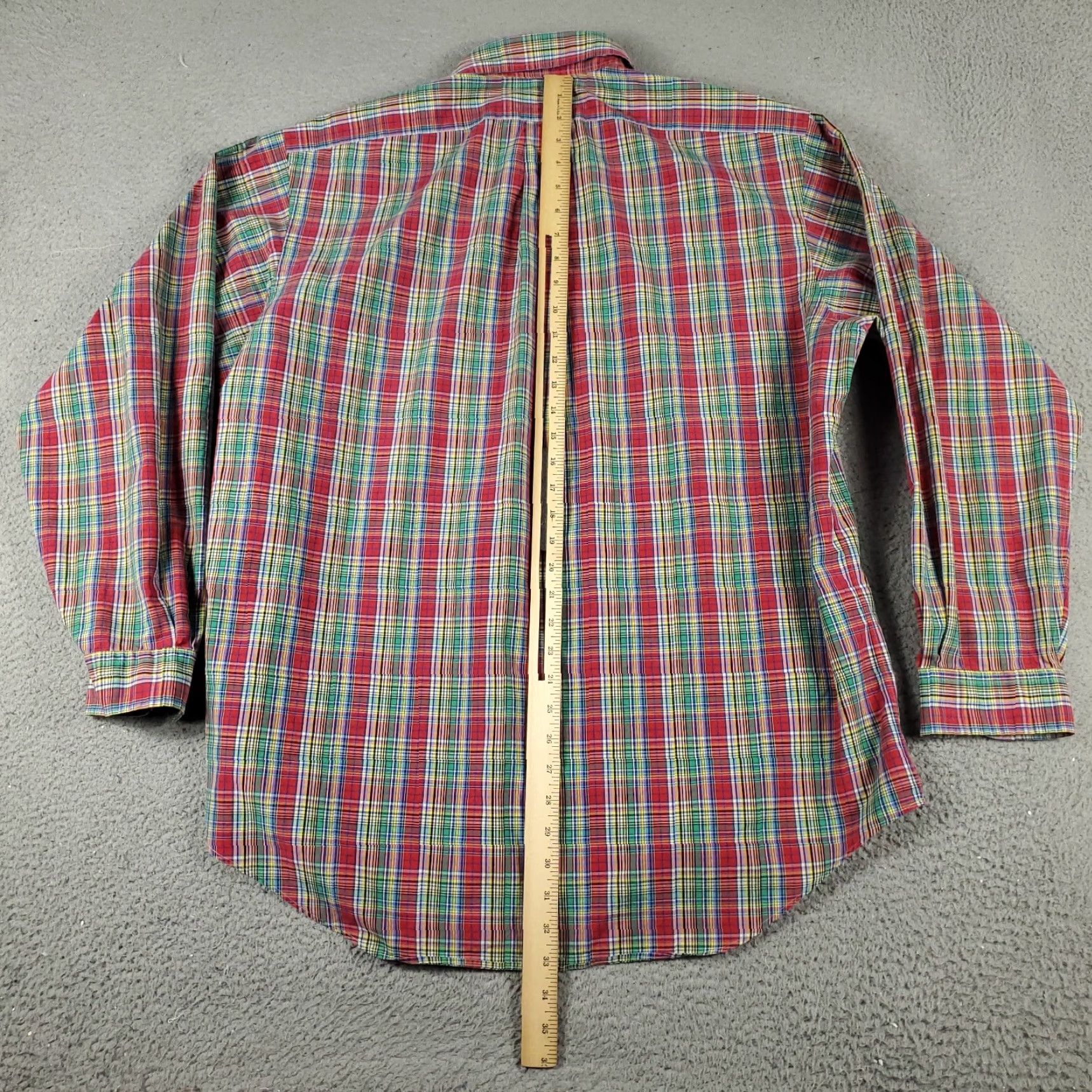 Ralph Lauren Ralph Lauren Dress Shirt Mens Size 17 Red Plaid Button-Up Long Sleeve Classic Size 46R - 4 Thumbnail