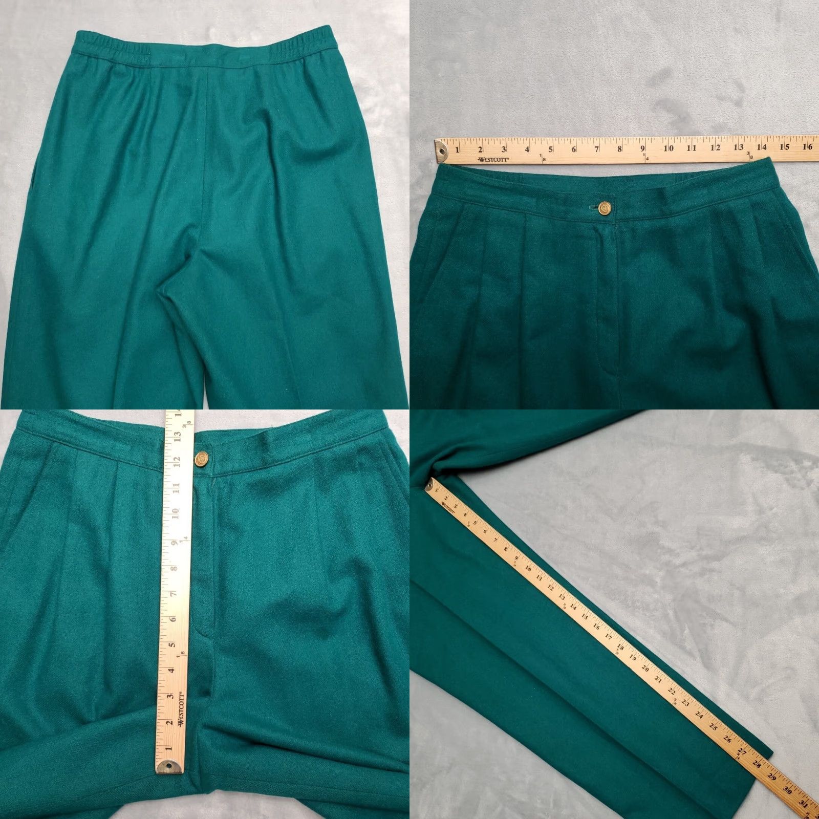 Vintage VINTAGE Haberdashery Pants Womens Sz 14P Petite Green Lined 70% Wool Pleated Classic VTG Pants Womens 14P Petite Green Wool Pleated Classic VTG Size 36" / US 14 / IT 50 - 8 Thumbnail