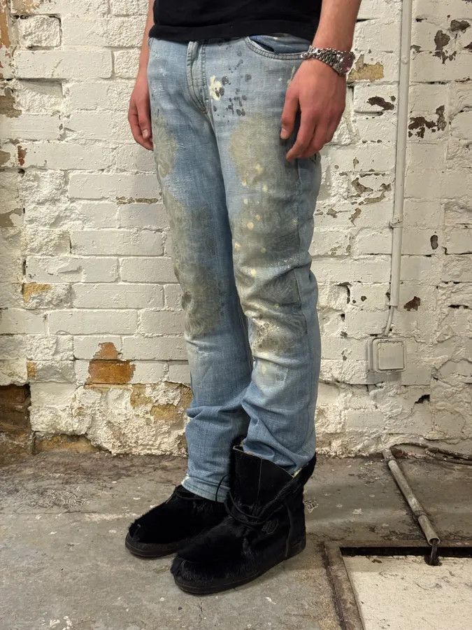 Roberto Cavalli AW2007 Cavalli Light Jeans Denim Distressed Gold Embroidered Jeans Size 26" / US 2 / IT 38 - 3 Thumbnail