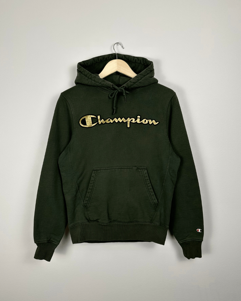 Champion × Vintage Champion Hoodie Sweatshirt Green/Gold - Size Small Size US S / EU 44-46 / 1 - 3 Thumbnail