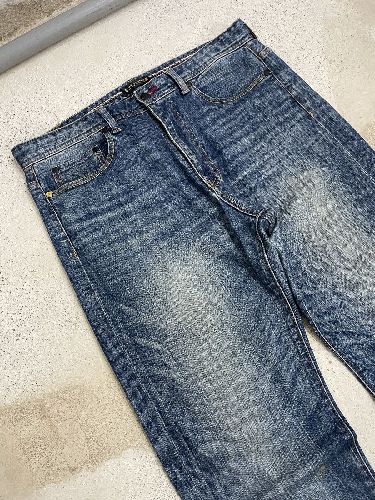 NANO universe × Number (N)ine Nano Universe Serge Denime Whiskering Denim Pants (AB24) Size US 33 - 3 Thumbnail