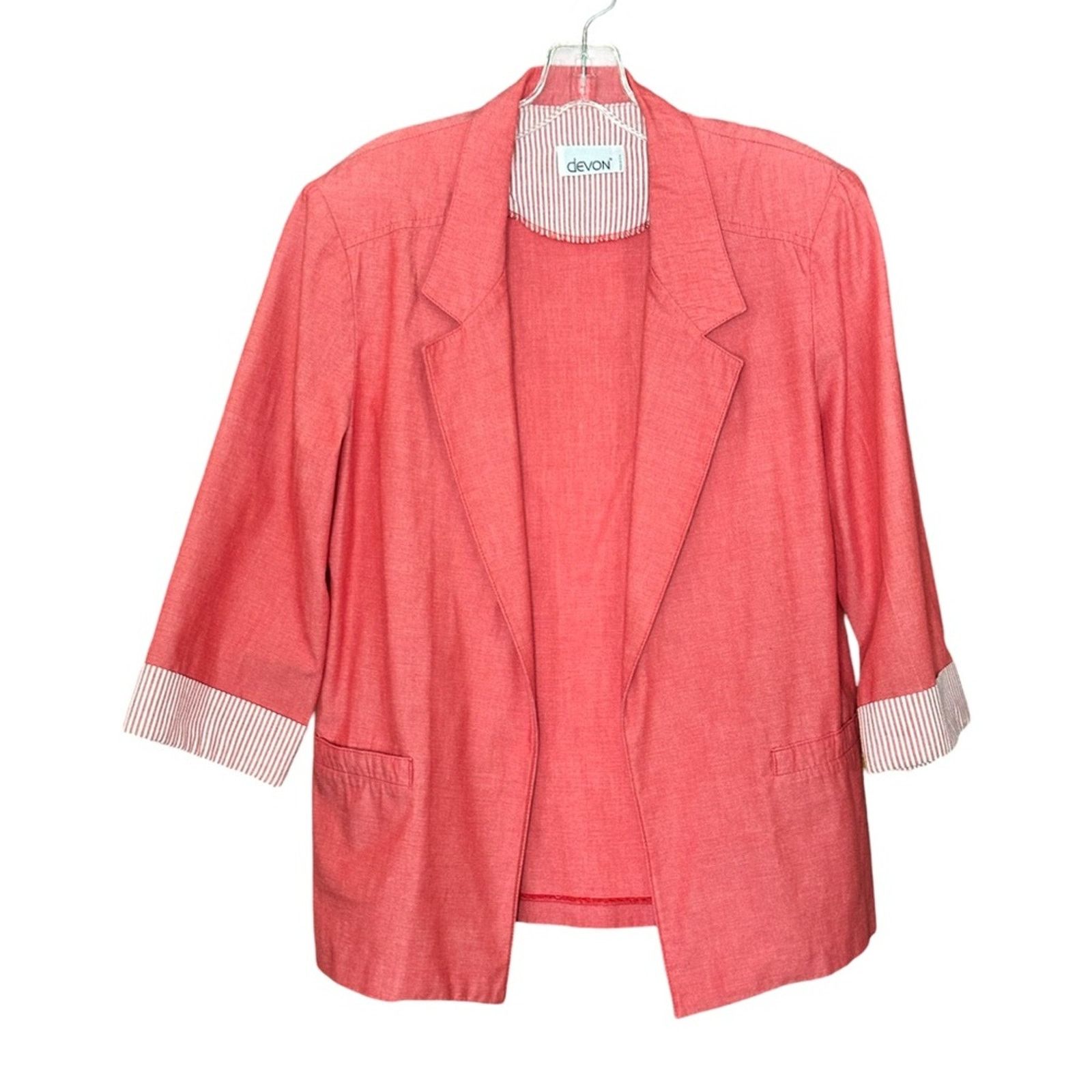 Other Vintage Summer Pants Suit By Devon In Pink Rouge Size 32" / US 10 / IT 46 - 2 Thumbnail