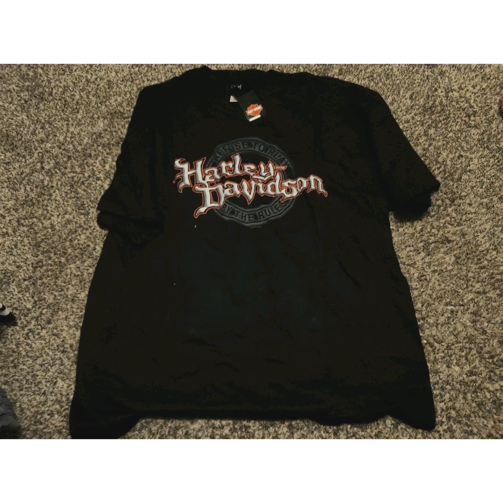 Harley Davidson VINTAGE Harley Davidson T-Shirt Motorcycle Iron Block Shirt Black XL Men Mens XL Nwts Pockets Rare Size US XL / EU 56 / 4 - 2 Thumbnail