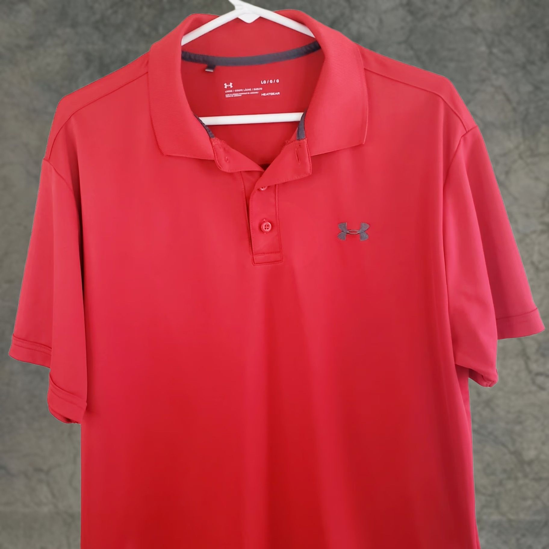 Under Armour Under Armour HeatGear Polo Shirt Mens Regular Fit Short Sleeve Red Size L Cotton Logo Nonstains 90s? Size US L / EU 52-54 / 3 - 1 Thumbnail