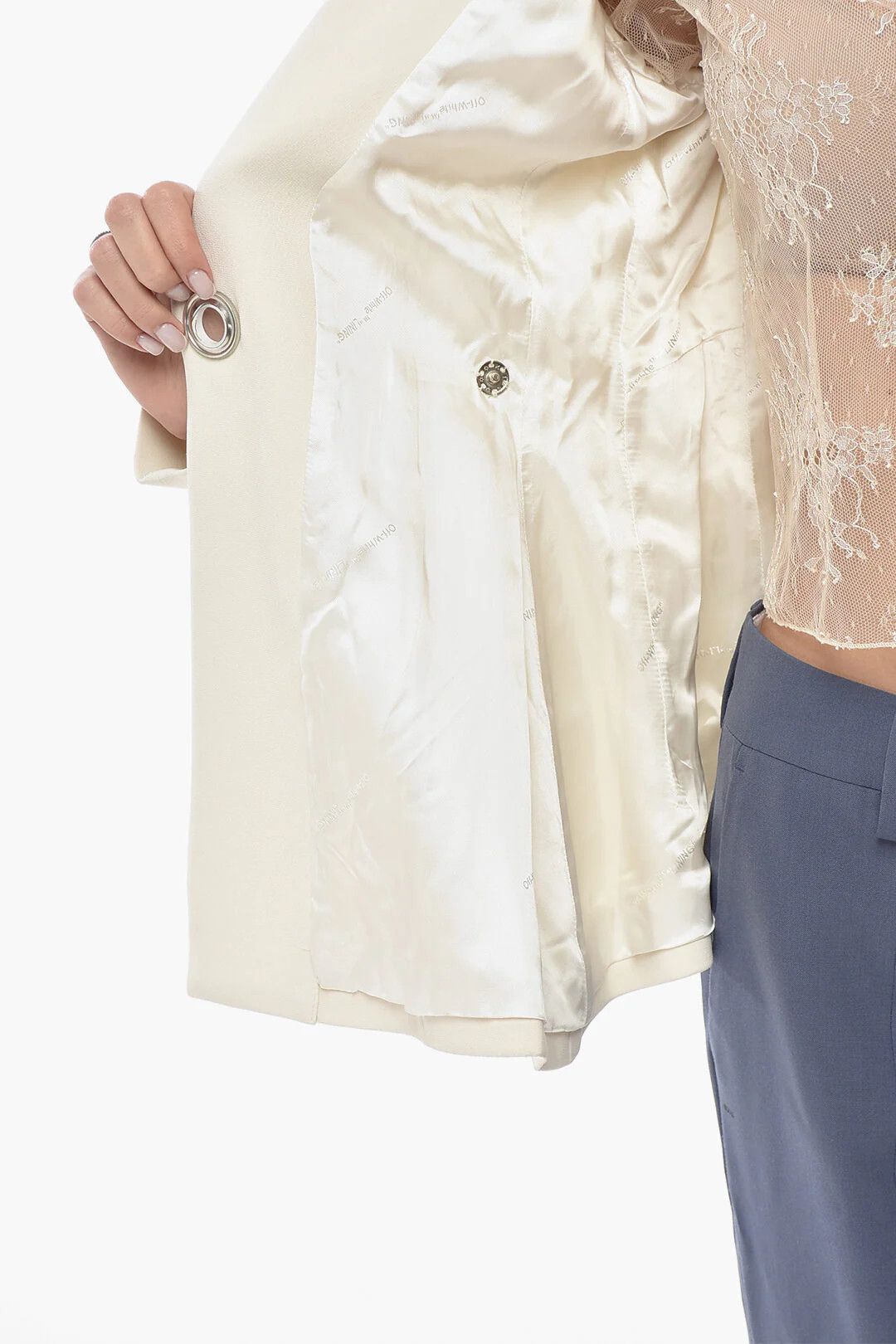 Off-White og1mm0426 Lined Blazer in White Size S / US 4 / IT 40 - 5 Thumbnail