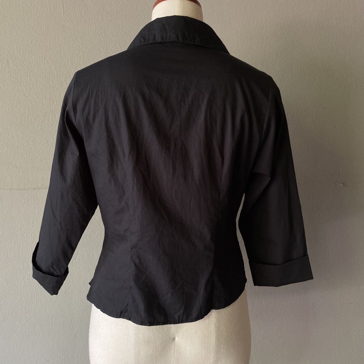 Japanese Brand × Seditionaries PEACE NOW Y2K Punk Fitted Black Ruffle Trim Blouse Size M / US 6-8 / IT 42-44 - 2 Thumbnail