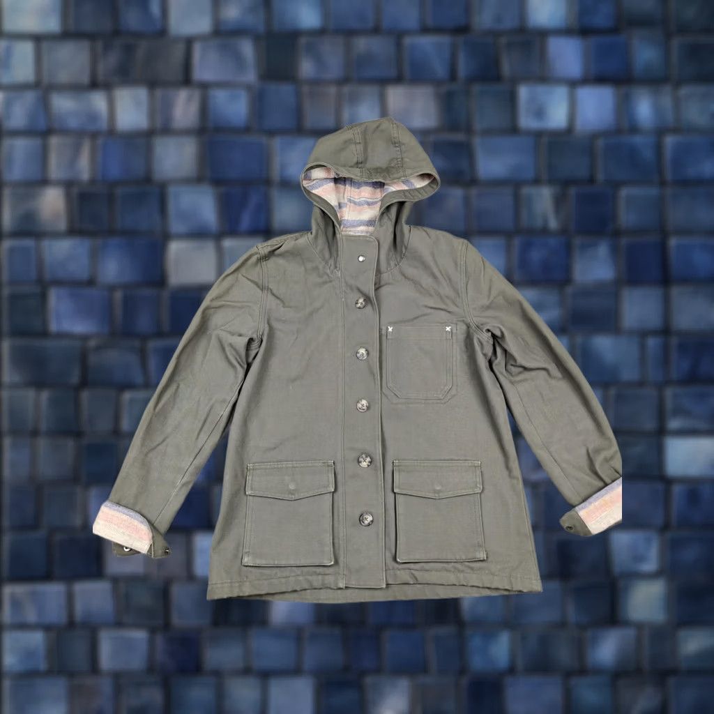 Marine Layer VINTAGE Marine Layer Jacket Womens M Green Hooded Cotton Canvas Lined Anorak USA Size M / US 6-8 / IT 42-44 - 1 Thumbnail
