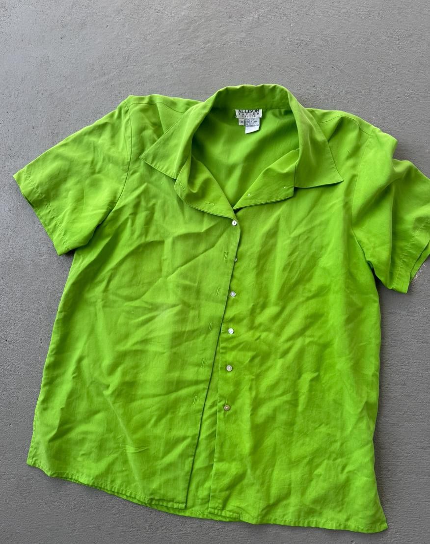 Designer Allison Taylor 100% Silk Short Sleeve Blouse Size M Size M / US 6-8 / IT 42-44 - 1 Preview