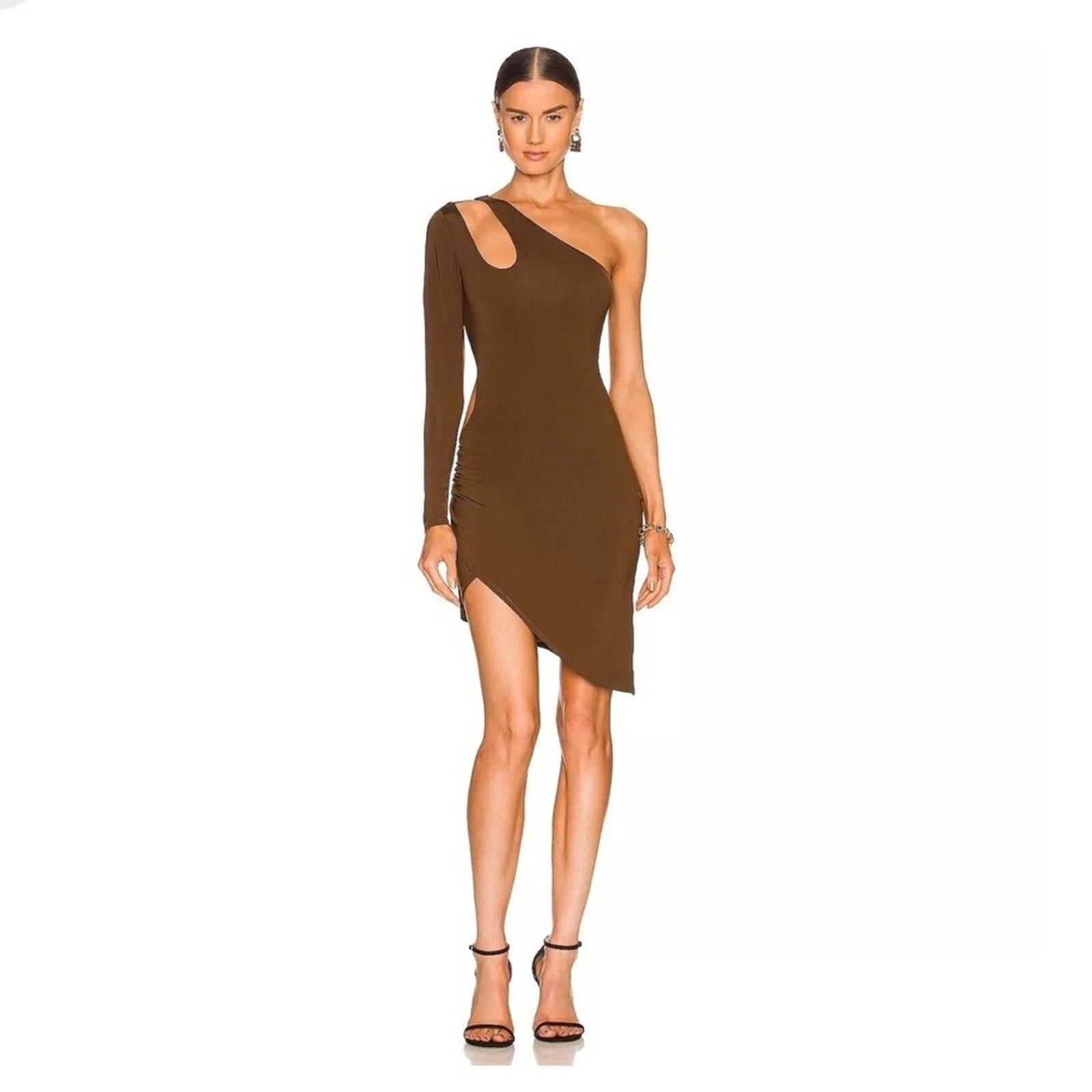 ronny kobo brown mini dress Jazz Pant Wool Gabardine in Brown Mélange main image 1