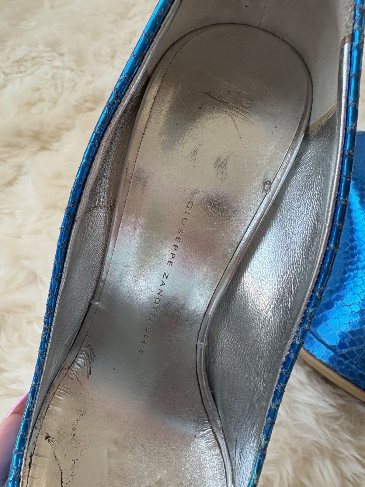 Giuseppe Zanotti Blue snakeskin giuseppe zanotti snakeskin heels Size US 9 / IT 39 - 4 Thumbnail