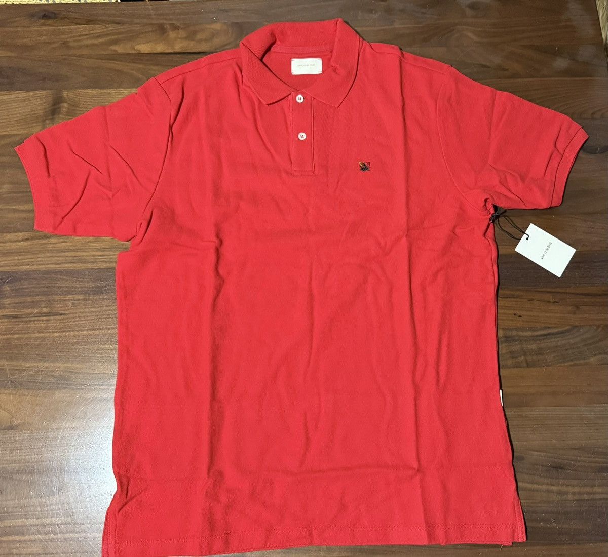 Aime Leon Dore Aime Leon Dore ALD Piqué Polo Red Floral Crest Logo Sz Large Size US L / EU 52-54 / 3 - 1 Thumbnail