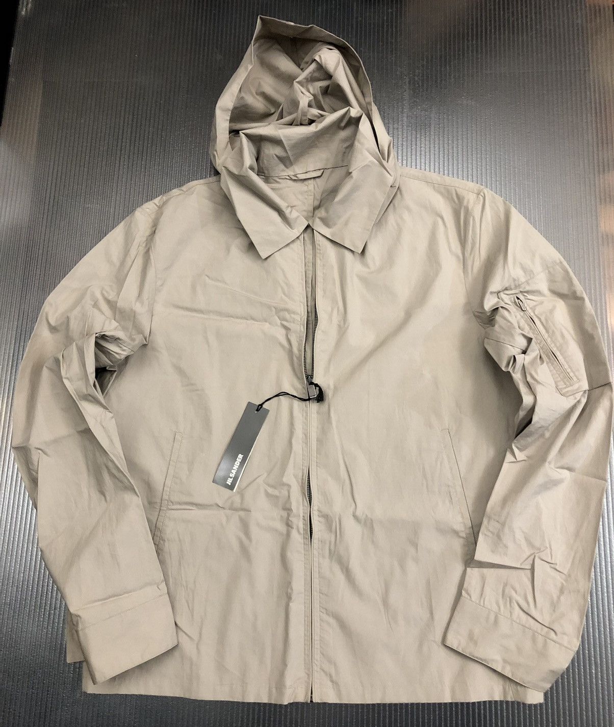 image of Jil Sander x Raf Simons Taupe Grey Mikonos Hooded Jkt 54 New, Men's (Size Large)