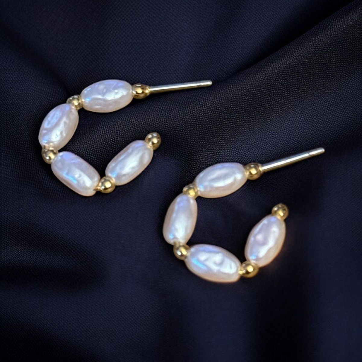 Other Faux freshwater pearl hoop earrings Size ONE SIZE - 1 Thumbnail