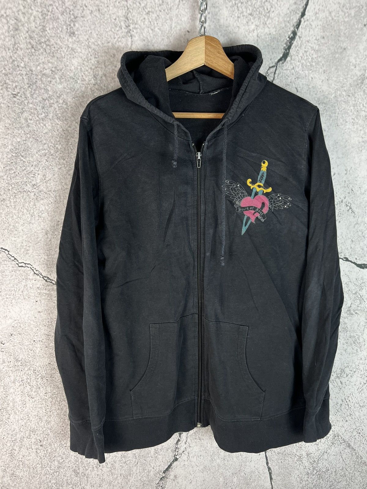 Ed Hardy Heart hoodie Like Ed Hardy Drip Zip Rare Size US M / EU 48-50 / 2 - 2 Thumbnail