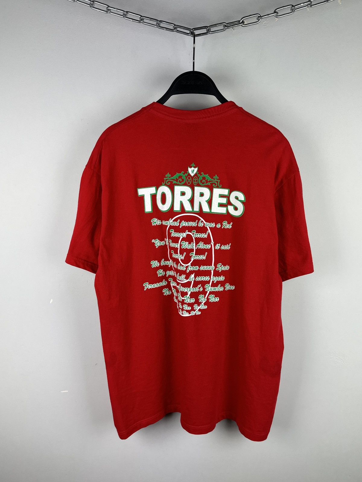 Vintage 9# Torres Liverpool Fan Soccer Football T-shirt Size US L / EU 52-54 / 3 - 11 Thumbnail