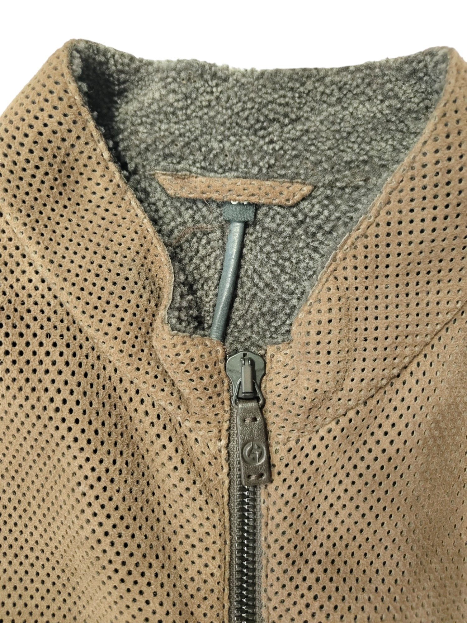 Giorgio Armani Brown Lamb Leather Zip Up Jacket Size US L / EU 52-54 / 3 - 5 Thumbnail