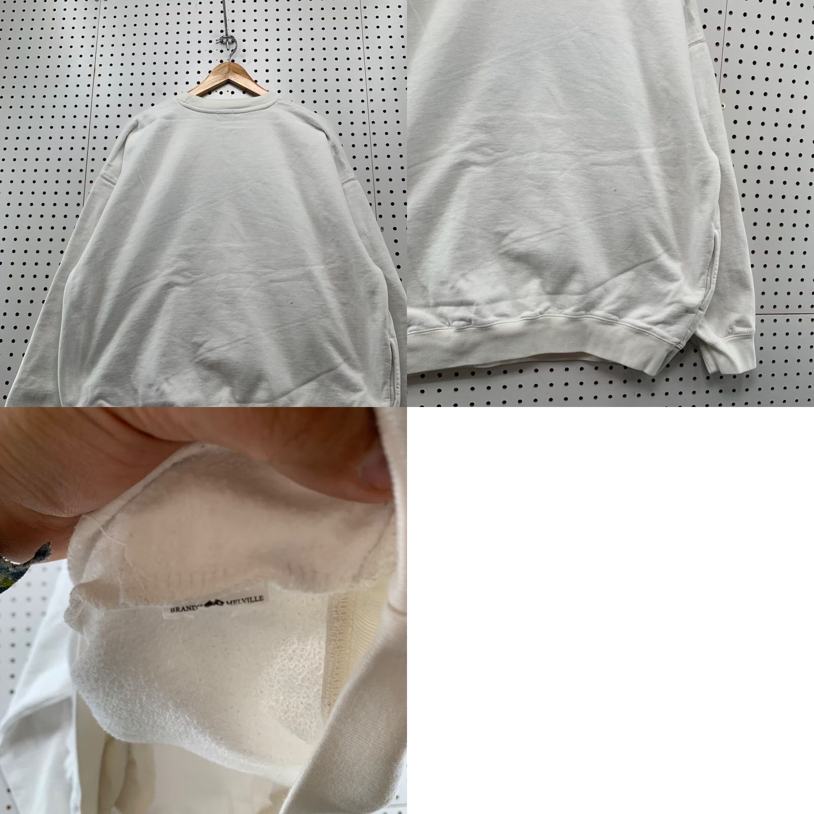 Brandy Melville John Galt New York Sweatshirt Womens One Size White Pockets Embroidered Size ONE SIZE - 11 Thumbnail
