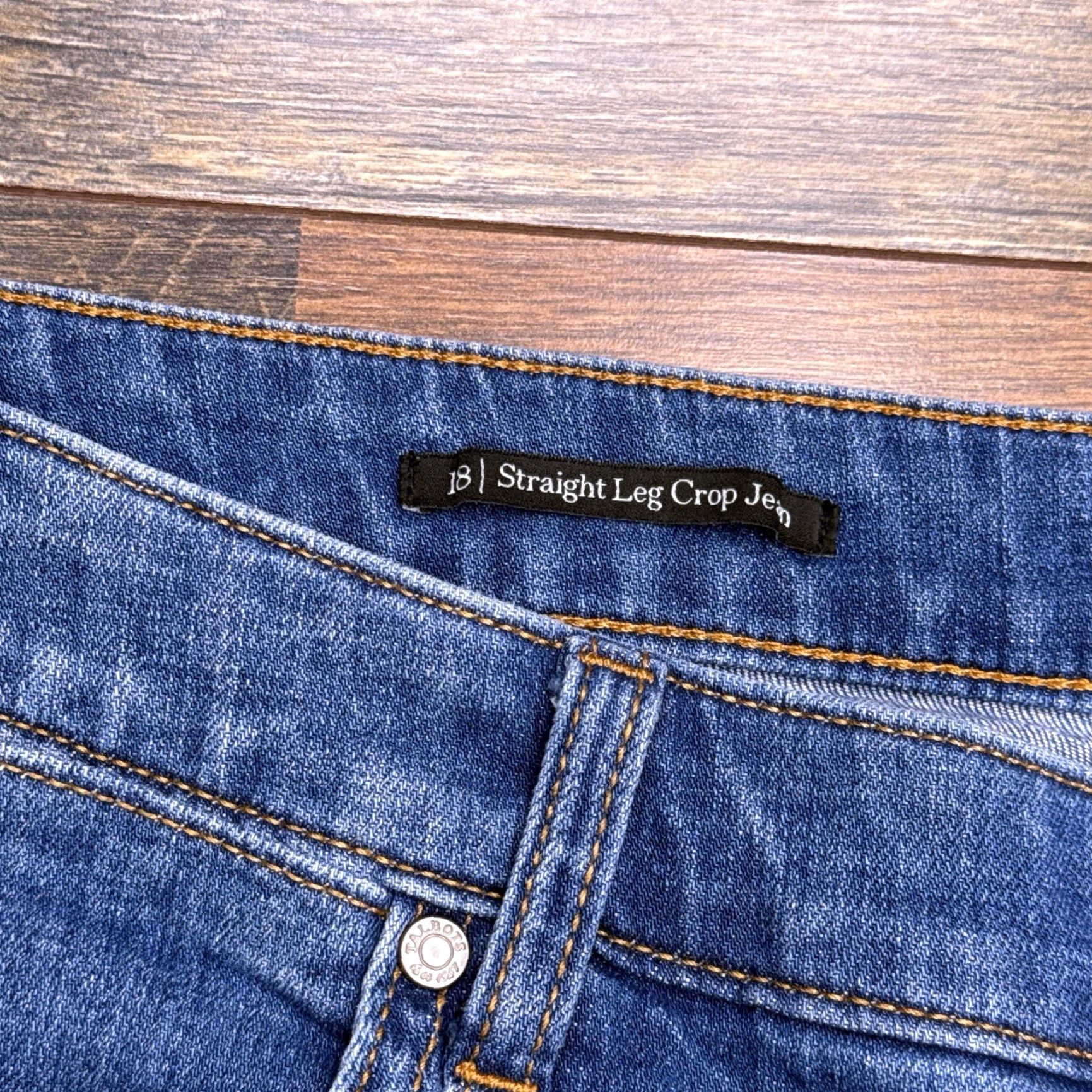 Talbots Talbots Jeans Womens 18 High Rise Stretch Cropped 5-Pocket Denim Blue Size 40" / US 18 - 4 Thumbnail