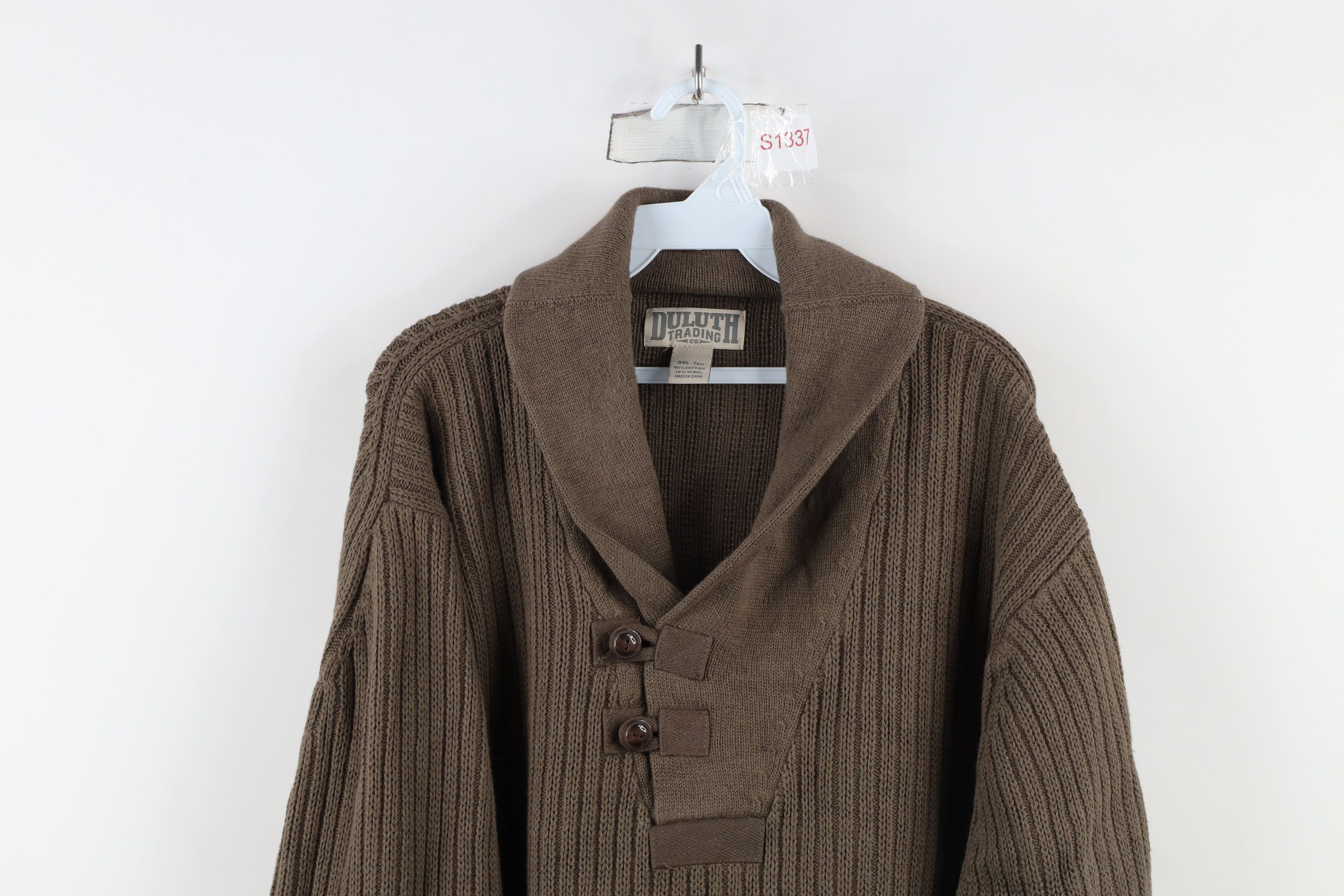 Duluth Trading Co Knit High Neck Military Pullover Sweater