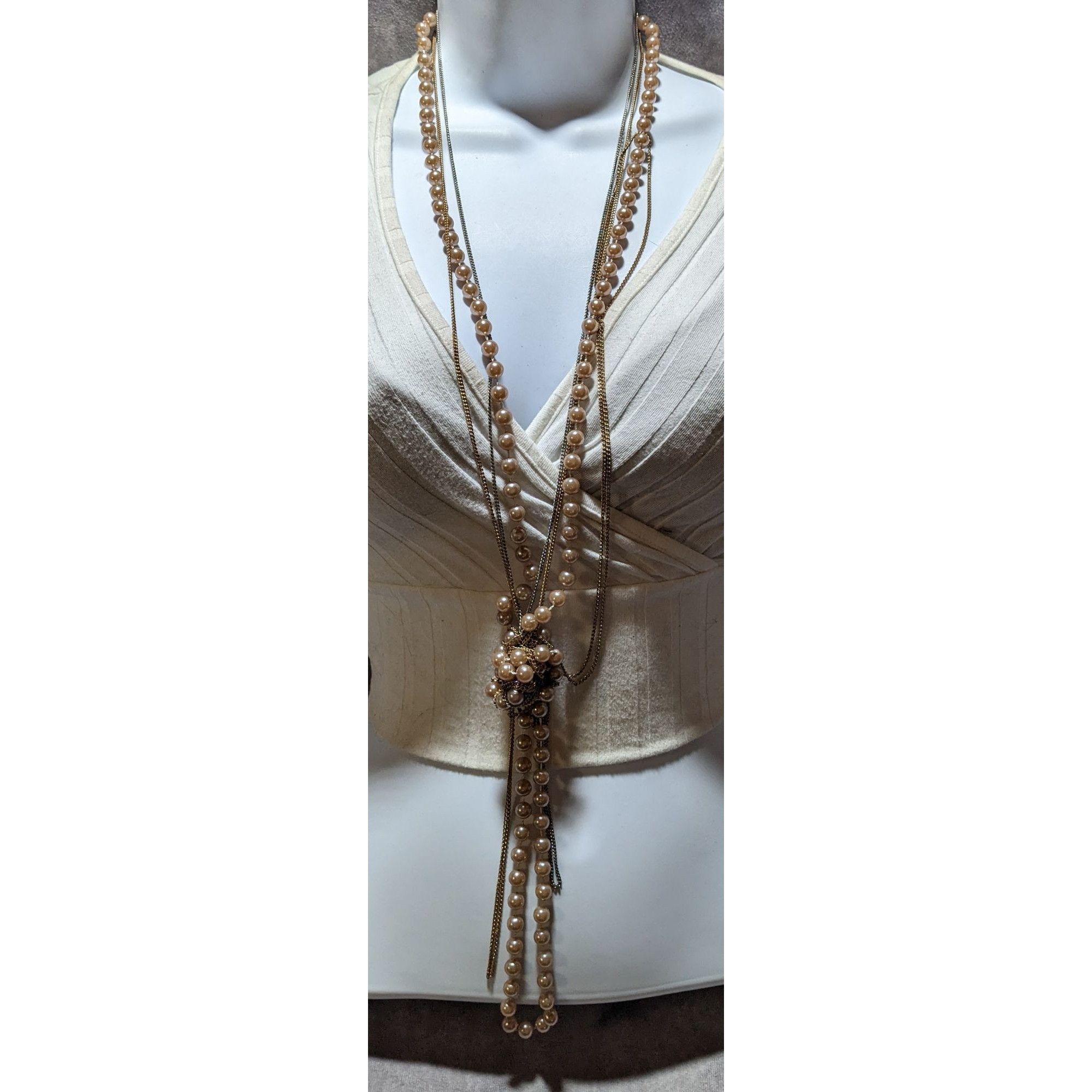 Other Retro Glam Chain Pearl Beaded Necklace Size ONE SIZE - 5 Thumbnail