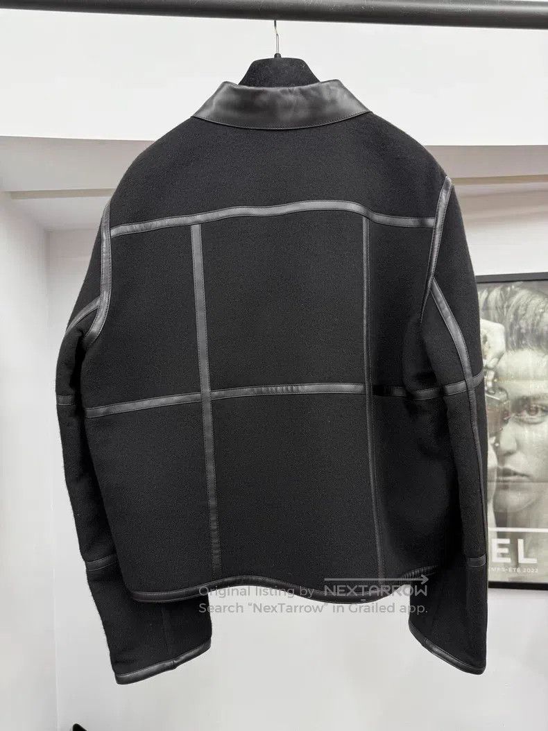 Hermes Hermes Black Cashmere and Leather Blended Jacket Size M / US 6-8 / IT 42-44 - 3 Thumbnail