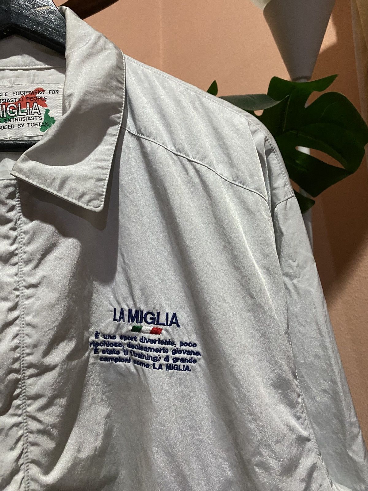 Vintage La Miglia Vintage Motorcycle Windbreaker White Italia Racing Size US L / EU 52-54 / 3 - 7 Thumbnail