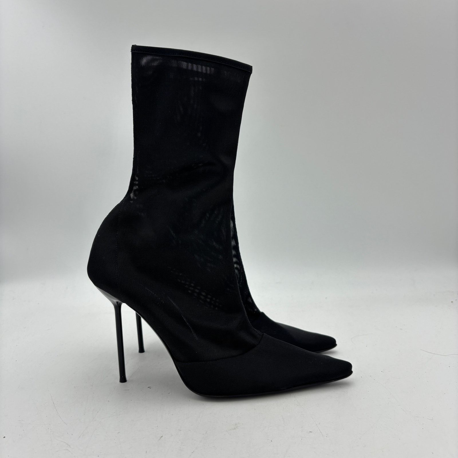 Paris Texas $895 Paris Texas Lidia Ankle Boot Stretch Black Mesh 37 US 7 Size US 7 / IT 37 - 3 Thumbnail
