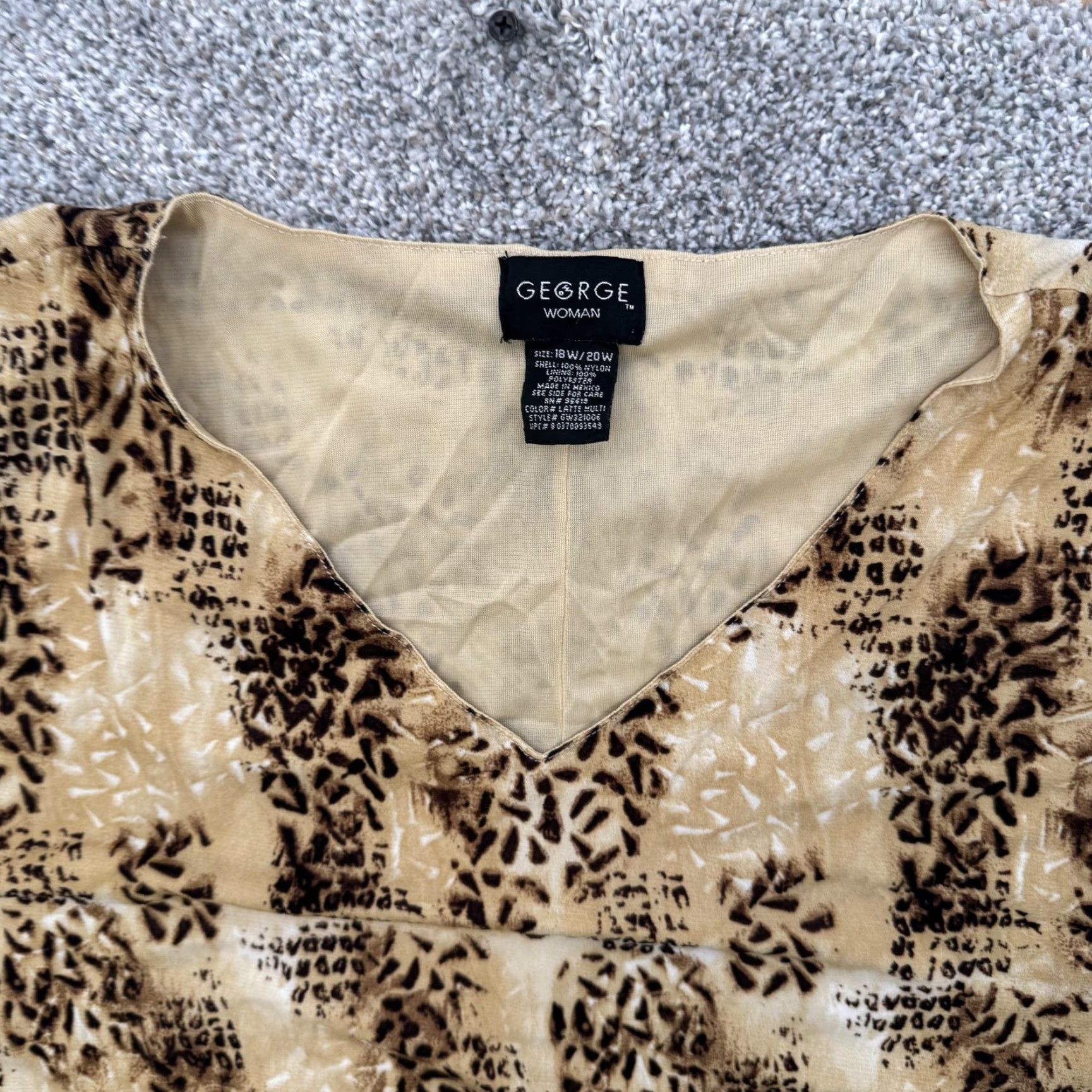 George Boho Chic Dress 18W/20W Leopard Print Abstract Asymmetrical Artsy Y2K Evening Size XXL / US 16-18 / IT 52-54 - 5 Thumbnail