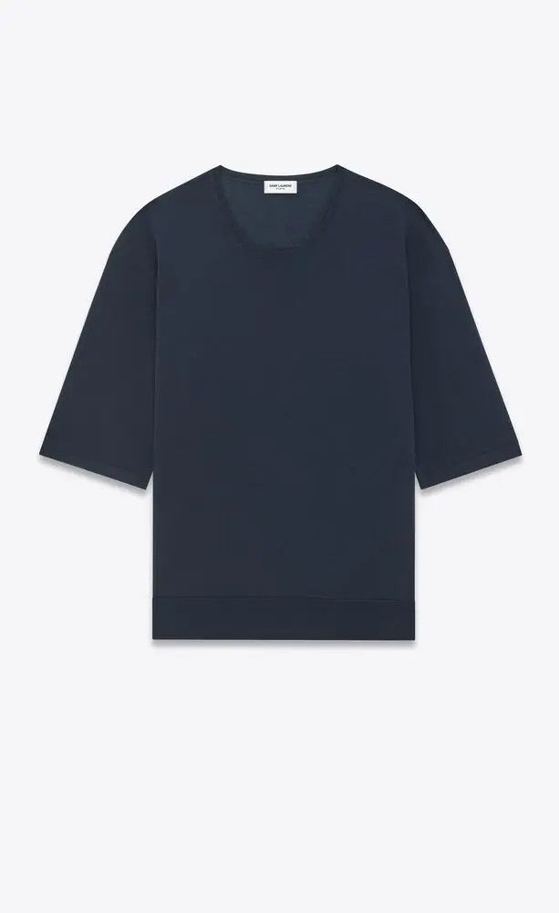 o1bcso1str0924 Top In Cashmere Wool Ands Silk in Blue