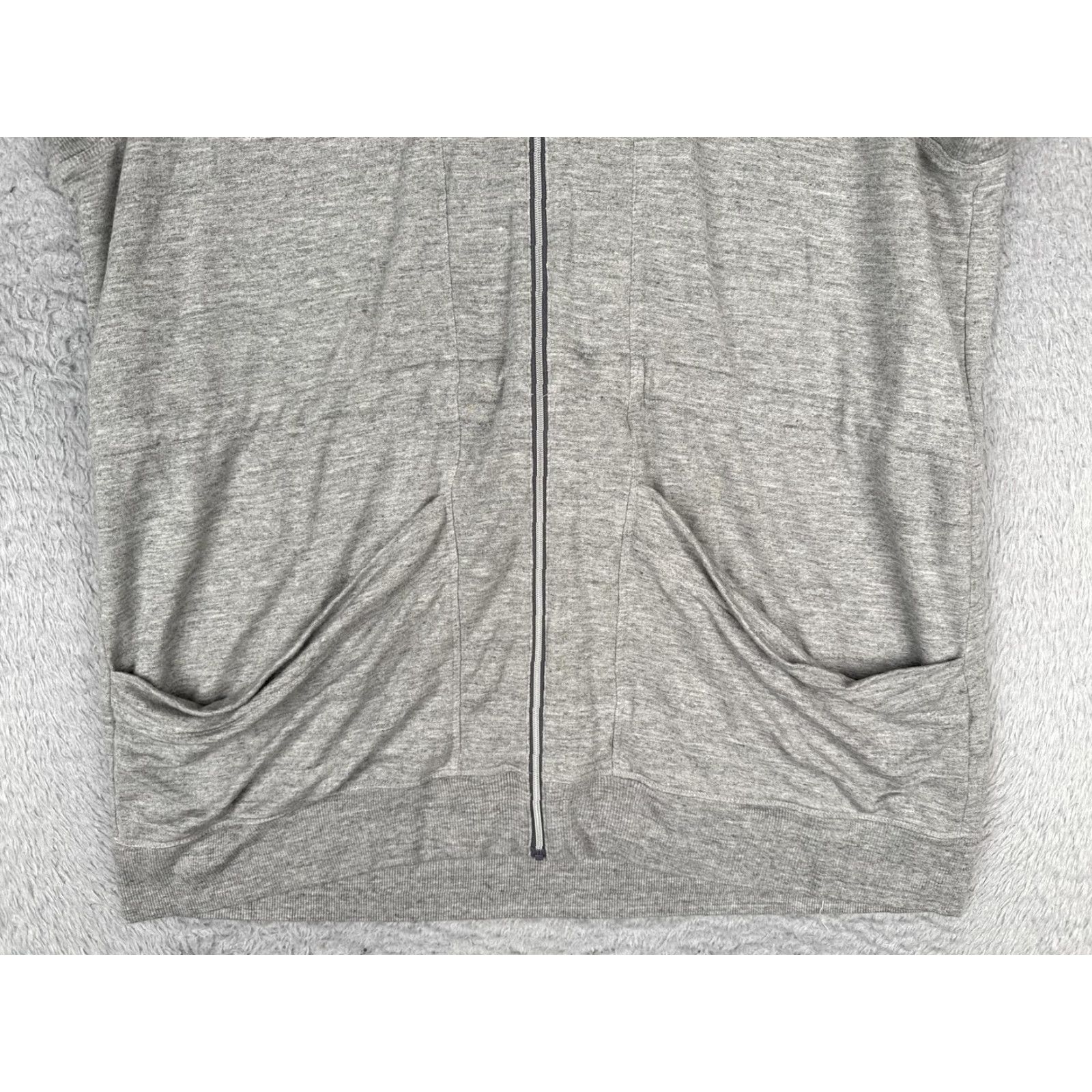 Athleta Athleta Vest Women XL Gray Lotus Hood Full Zip Knit Sweater Lightweight Pockets Size XL / US 12-14 / IT 48-50 - 5 Thumbnail