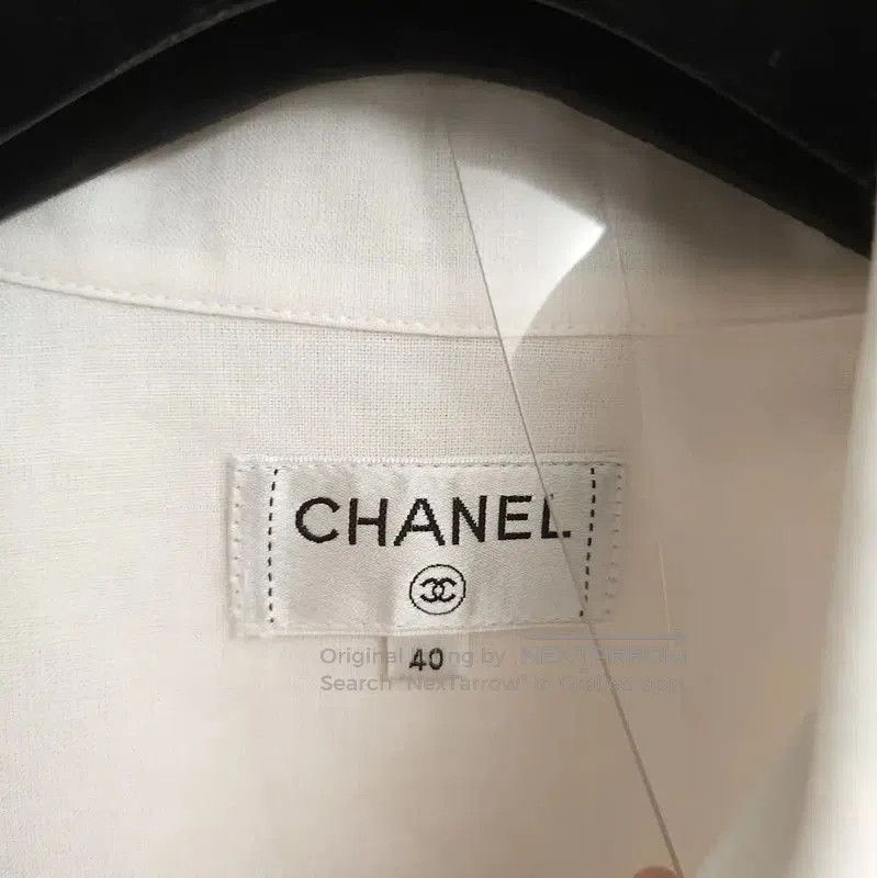 Chanel Chanel White Cotton Bow Short Sleeve Shirt . Size L / US 10 / IT 46 - 5 Thumbnail