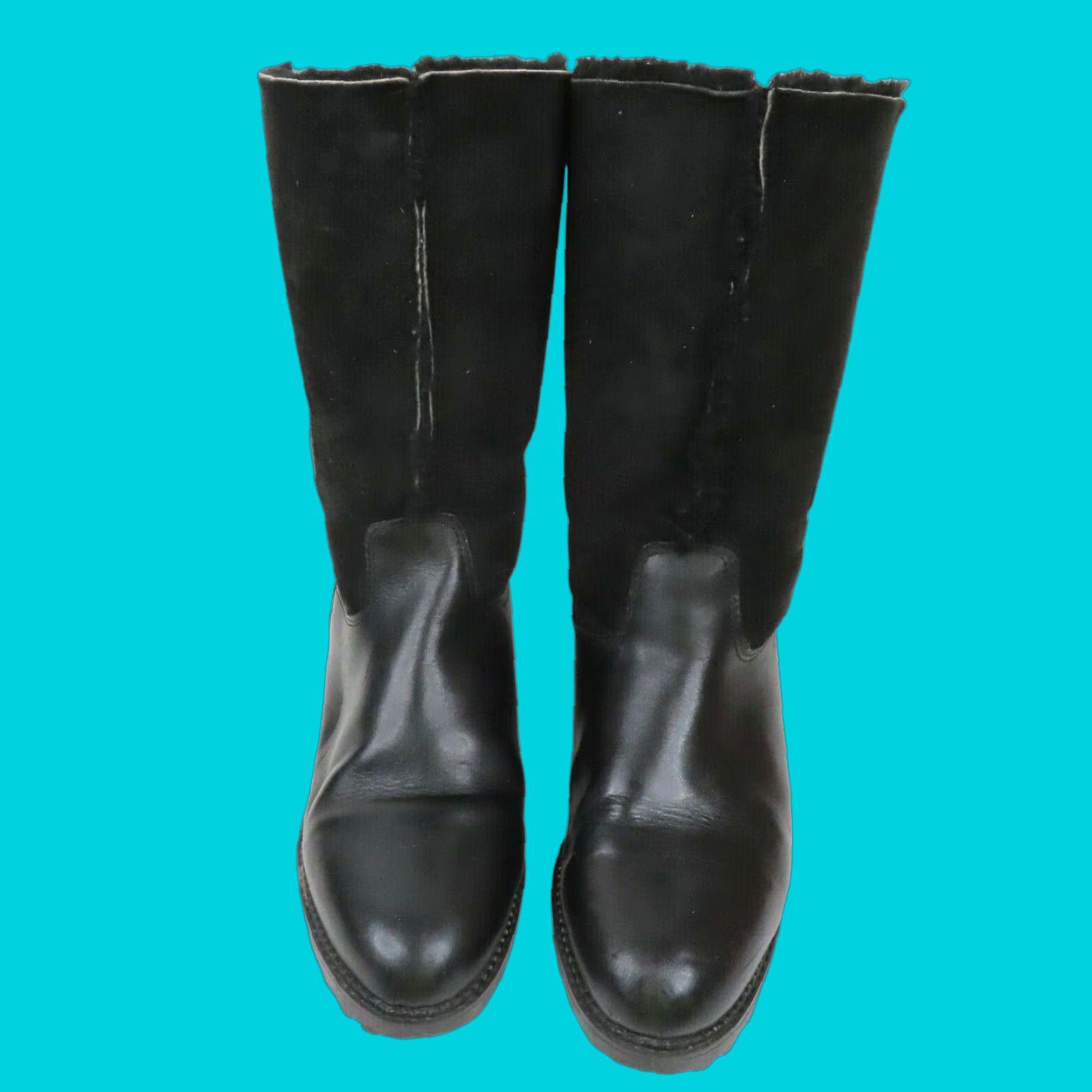 Blondo VTG Blondo Boots Woman 9 B Solid Black Shearling Fur Lined Winter Snow Canada Boots Size US 9 / IT 39 - 1 Thumbnail